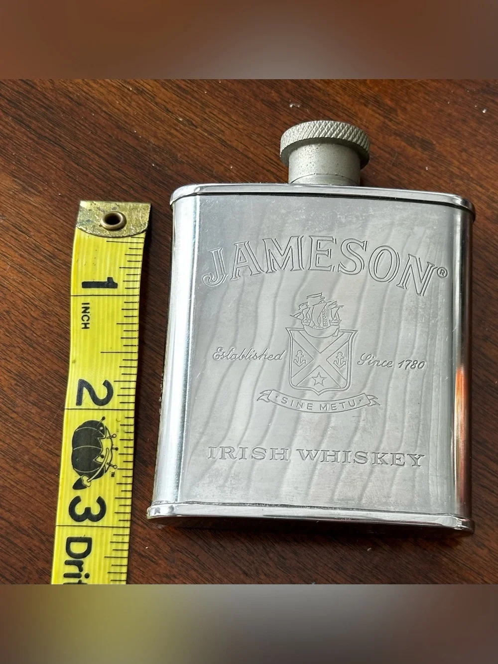 Jameson Irish Whiskey Pocket Flask Vintage 2 1/2 oz